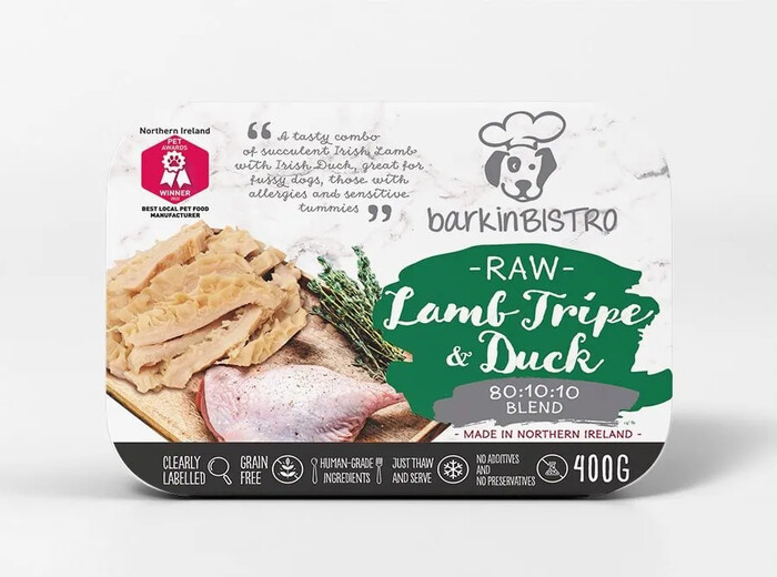 Barkin Bistro Raw Lamb Tripe and Duck