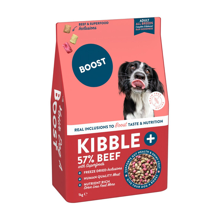 Beef Kibble+, Grain-Free with REAL Meat & Superfood Freeze-Dried Pieces