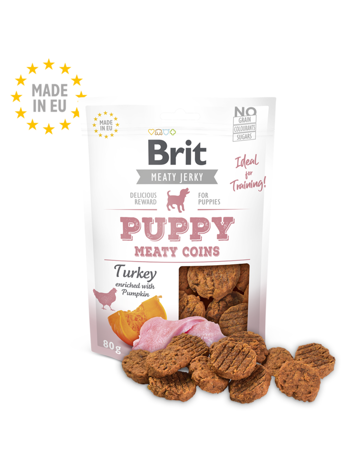 Brit Meat Jerky Snack – Turkey Meaty coins for Puppies