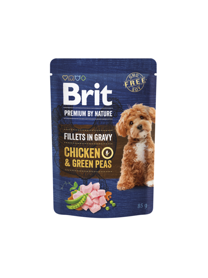 Brit Premium by Nature Dog Fillets in Gravy Chicken & Green…