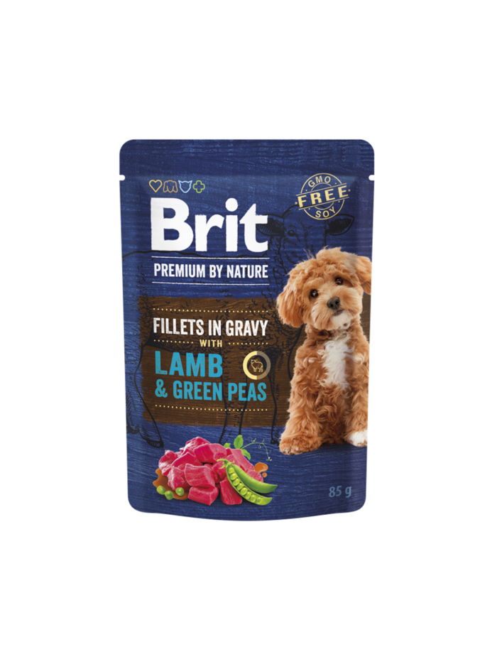 Brit Premium by Nature Dog Fillets in Gravy with Lamb & Gre…
