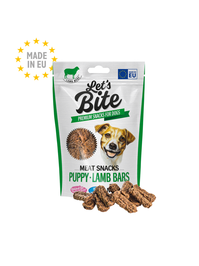 Let’s Bite Meat Snacks. PUPPY Lamb Bars.