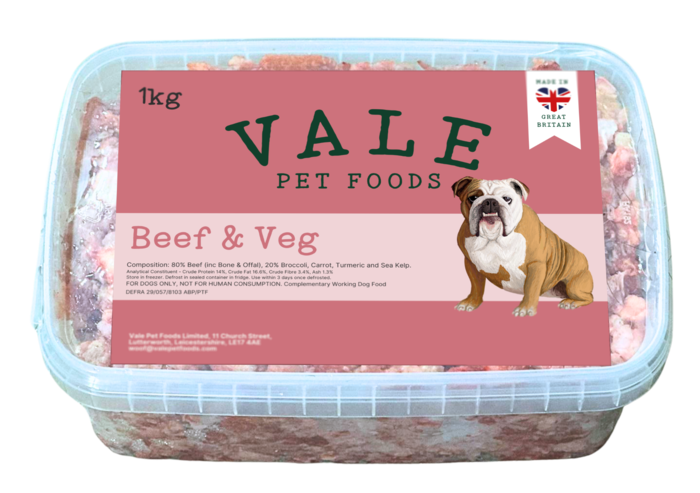 Vale Beef & Veg Raw Dog Food