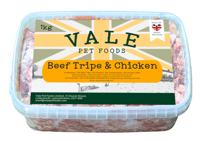 Vale Beef Tripe & Chicken Raw Dog Food