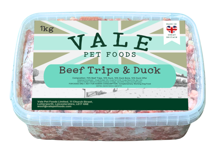 Vale Beef Tripe & Duck Raw Dog Food