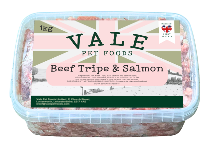 Vale Beef Tripe & Salmon Raw Dog Food