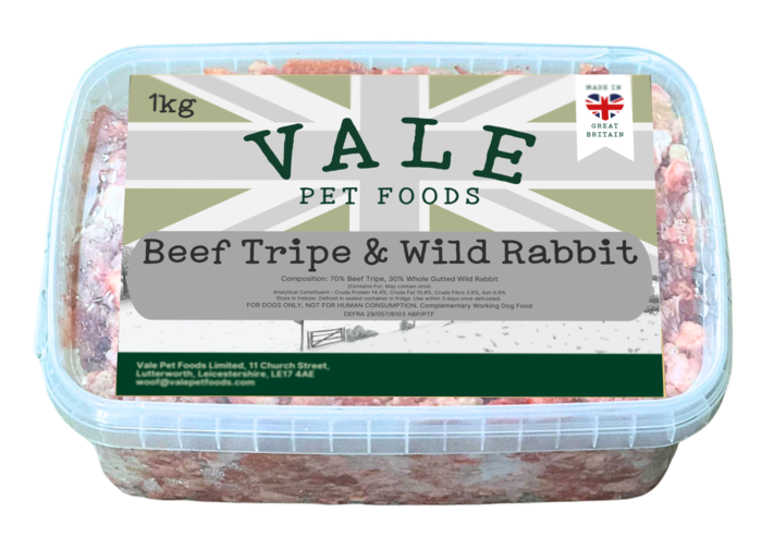 Vale Beef Tripe & Wild Rabbit Raw Dog Food