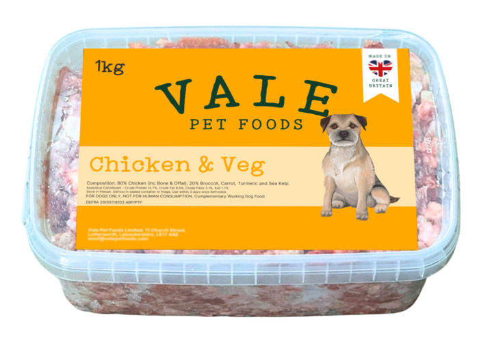Vale Chicken & Veg Raw Dog Food