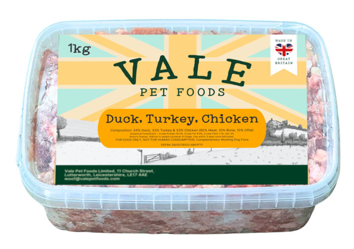 Vale Duck, Turkey & Chicken Raw Dog Food