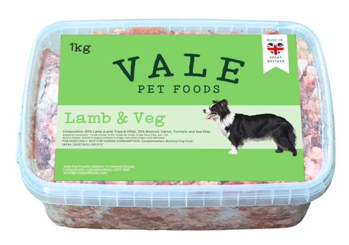 Vale Lamb & Veg Raw Dog Food