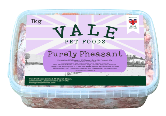 Vale Purely Pheasant Raw Dog Food