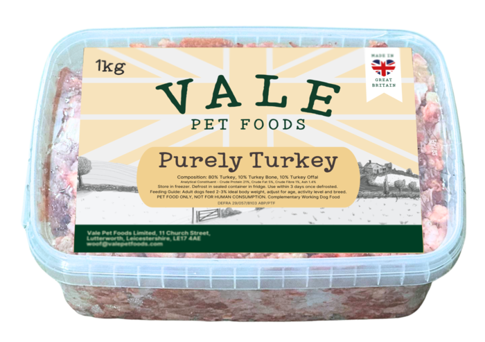 Vale Purely Turkey Raw Dog Food