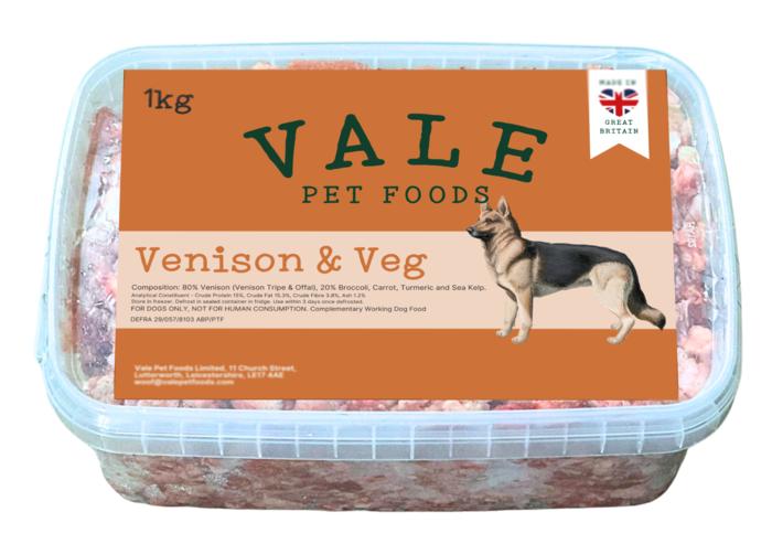 Vale Venison & Veg Raw Dog Food
