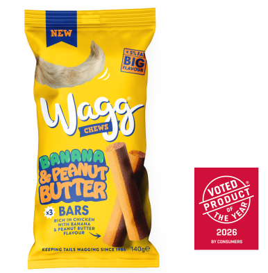 Wagg Chews Banana & Peanut Butter Bars Rich in Chicken