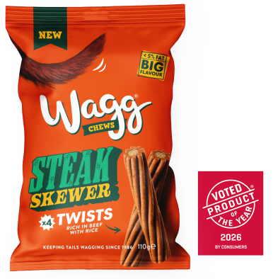 Wagg Chews Steak Skewer Twists Rich in Beef with Rice