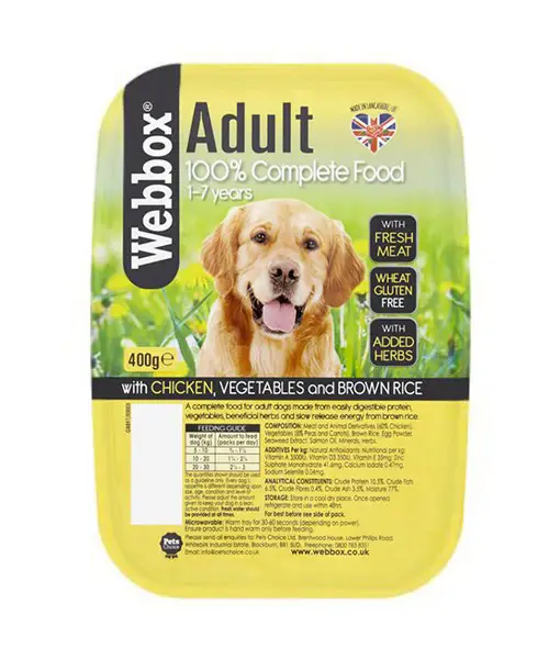 Webbox Everyday Adult Chicken, Vegetables and Brown Rice Dog Tray